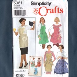 5961 RETRO 1 YARD TIE SHAPE POCKET 1/2-FULL APRON PATTERN ONE SZ